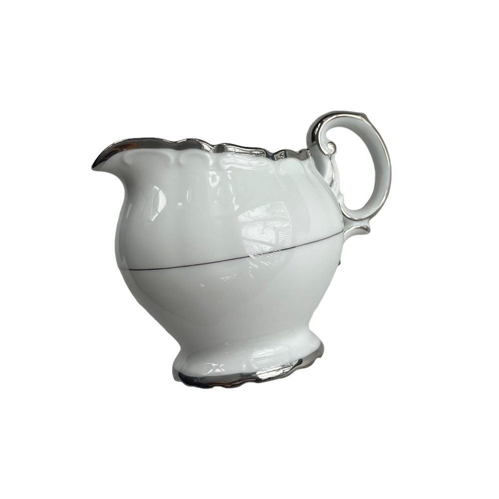 Vintage 1963 Silver Sonata By HARMONY HOUSE FINE CHINA White Silver 8 oz Creamer